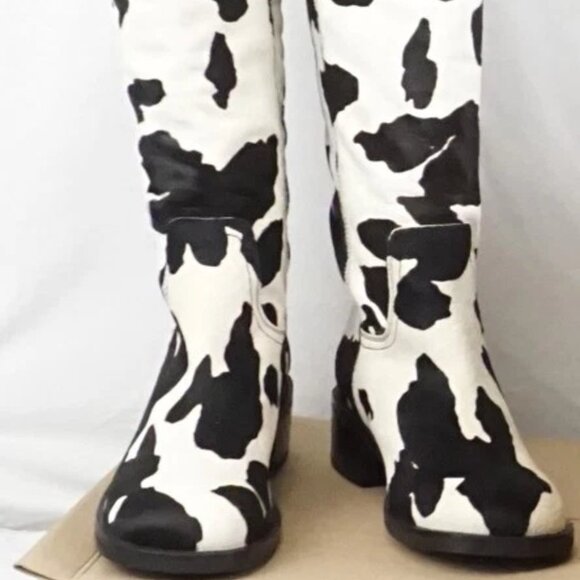 Steve Madden Riggs Womens Boots Cow Print Leather Real Fur - Picture 6 of 12
